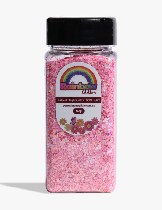 Rose Quartz Pink Iridescent Confetti Glitter