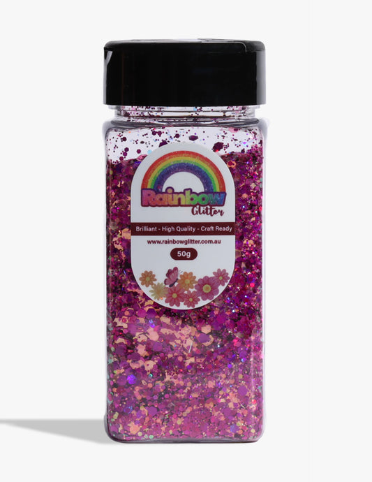 Raspberry Royale Magenta Rose Gold Glitter