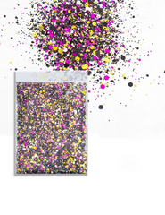 Pop Noir Chunky Glitter Mix – Pink, Gold & Black, 50g Refill Bag