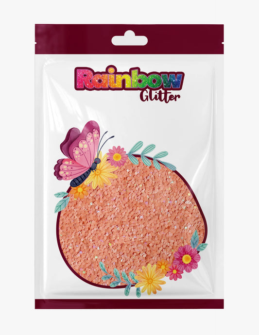 Light Orange Holographic Macaron Glitter – 50g Refill Bag
