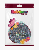 Snowflake Glitter 8mm - Silver or White, 50g
