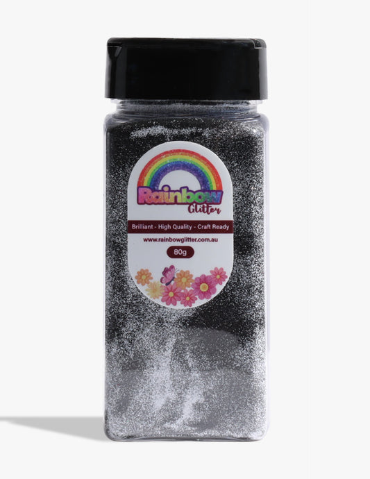 Black Gray Duo Sparkle Glitter for Gothic and Modern Crafts