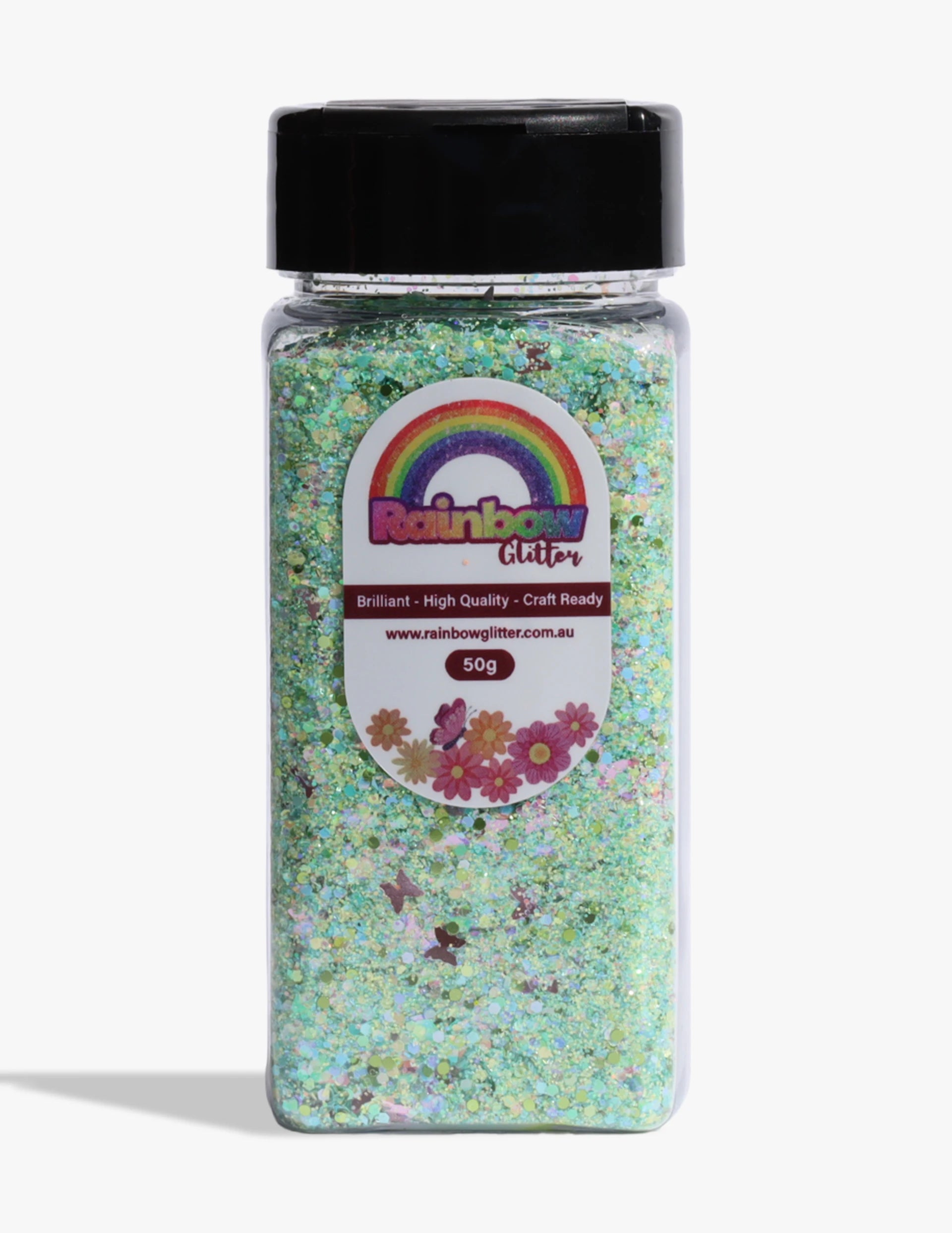 Secret Garden Mint Butterfly Chunky Glitter