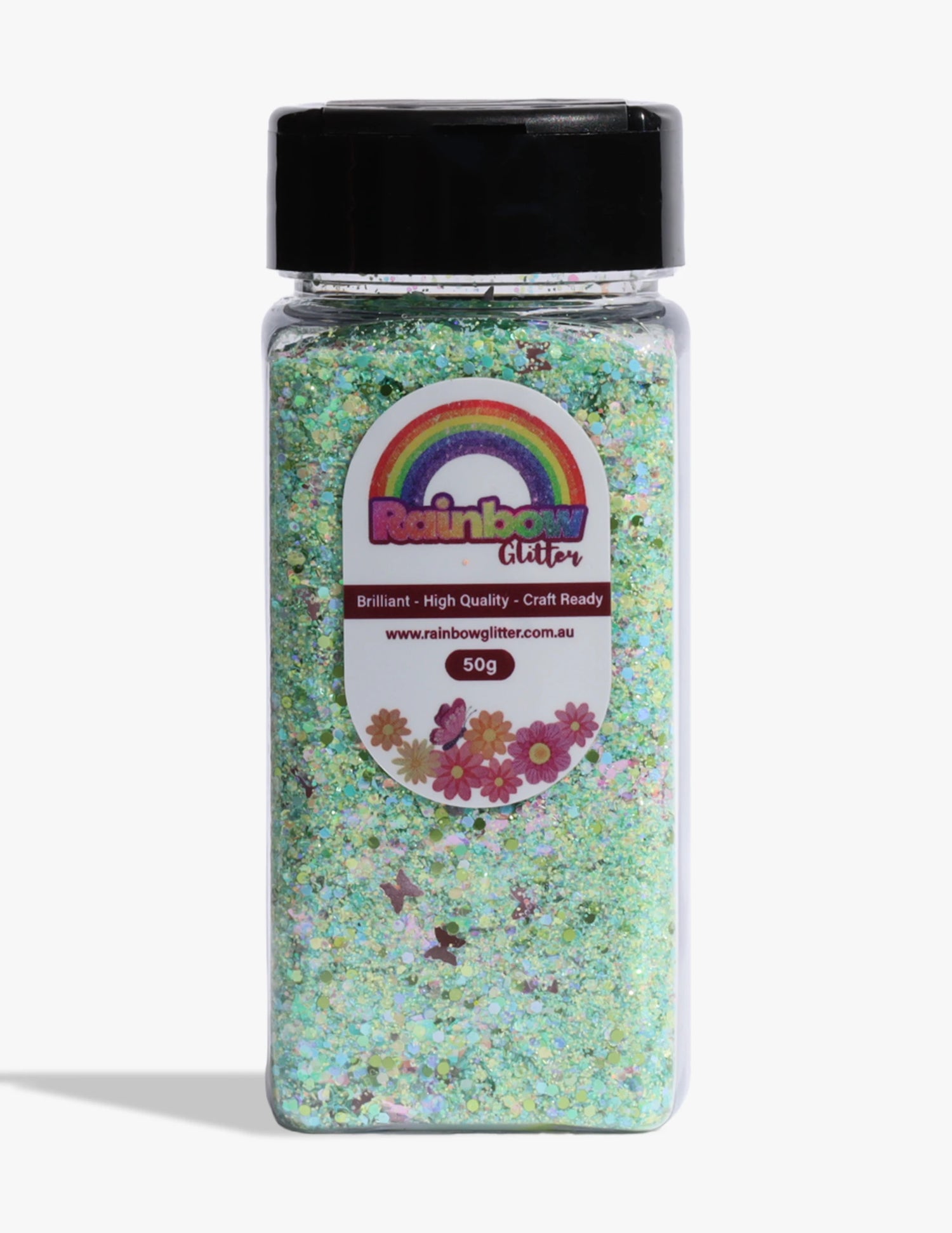 Secret Garden Mint Butterfly Chunky Glitter