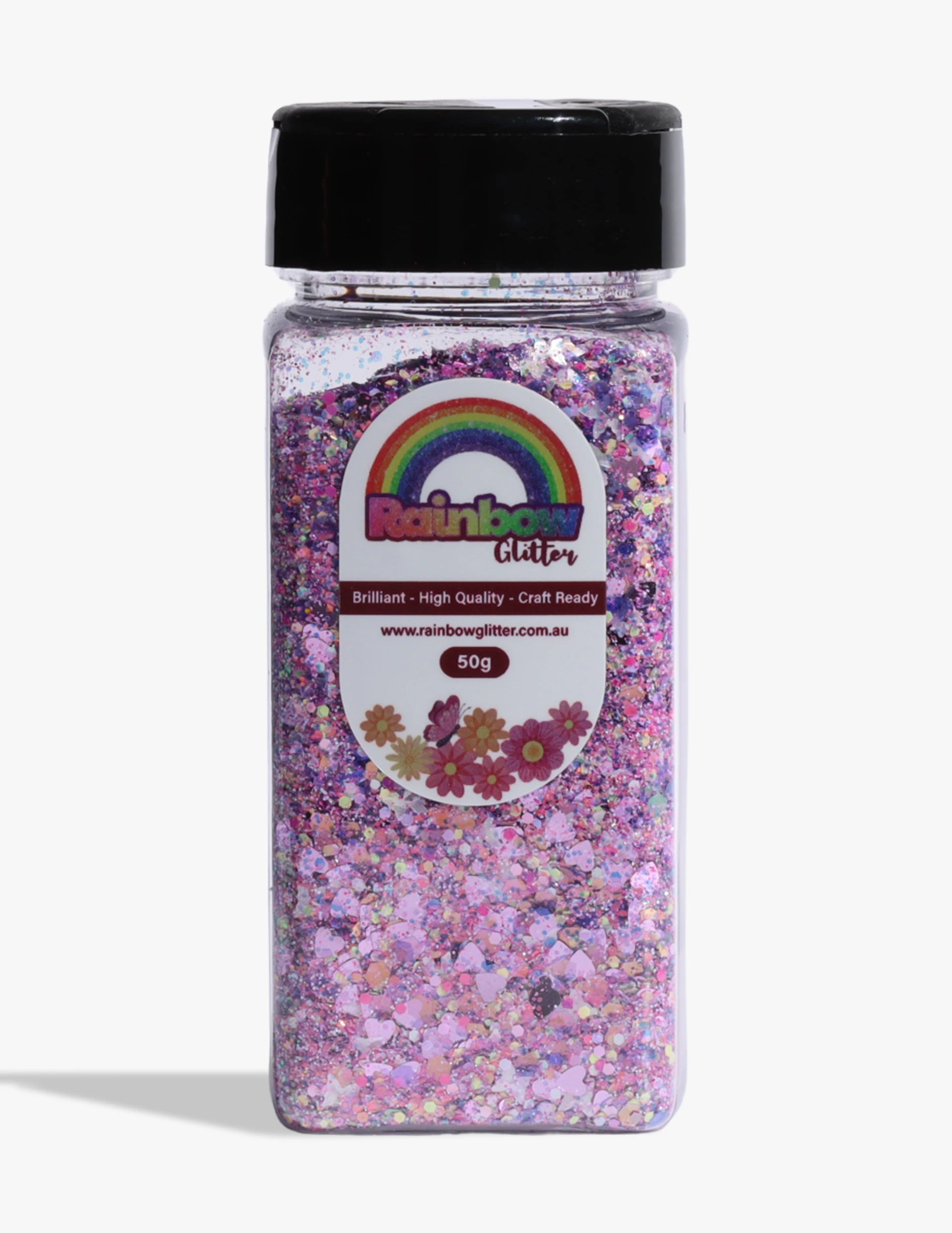 Midnight Meadow Butterfly & Heart Glitter Mix