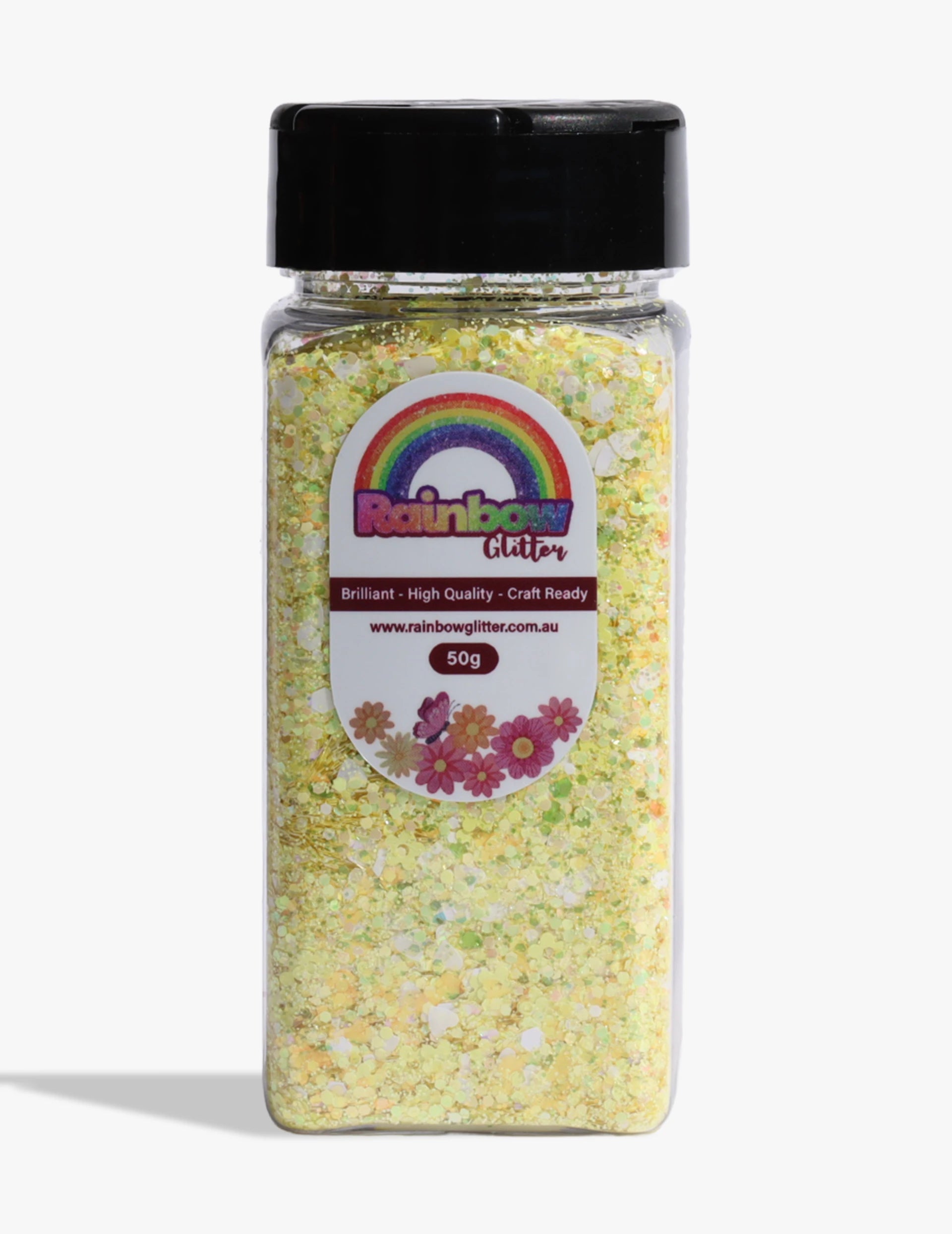 Lemon Blossom Floral Heart Glitter Blend
