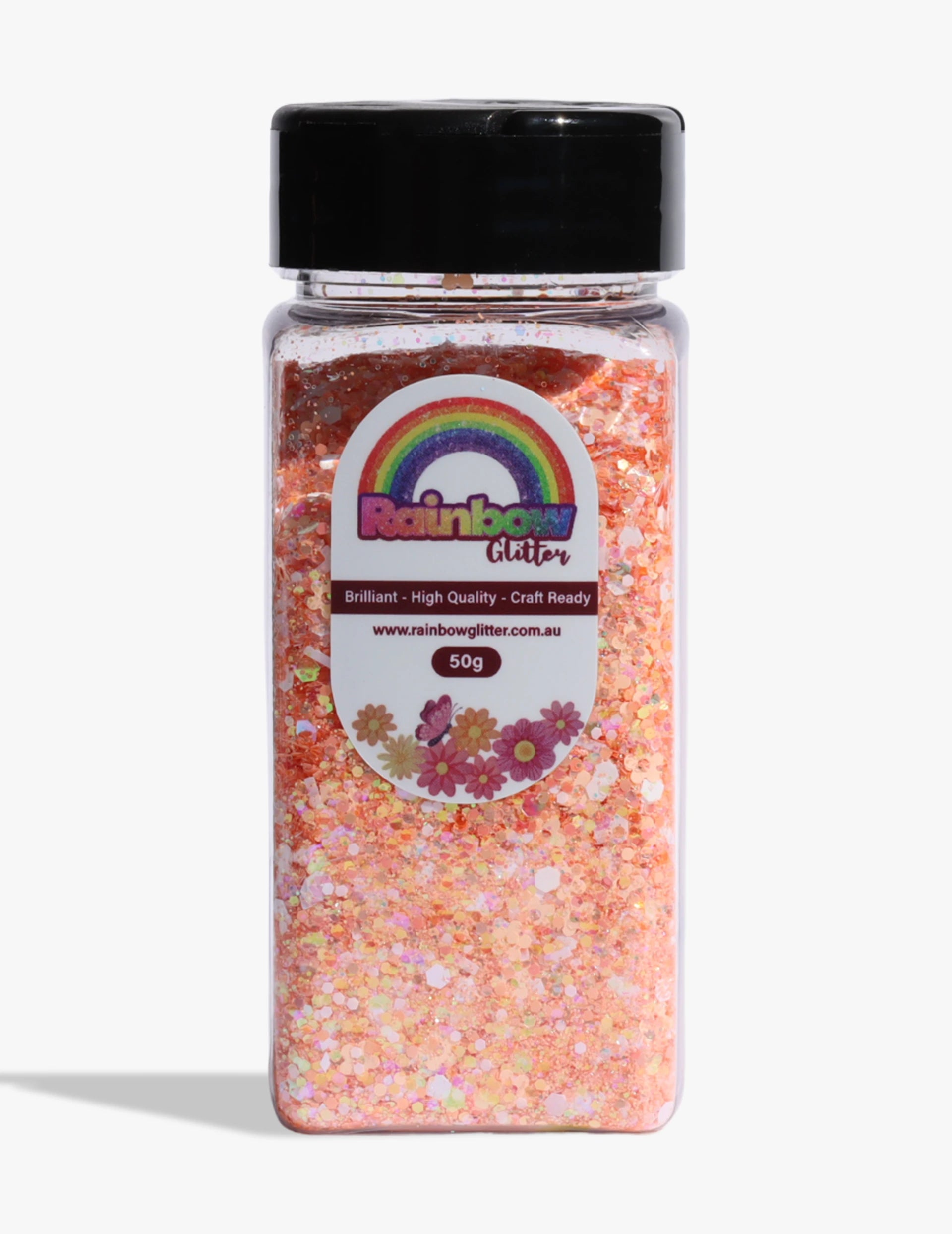 Coral Sunrise Peach Iridescent Glitter Mix