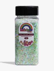 Moonflower Mist Aqua Lilac Floral Glitter