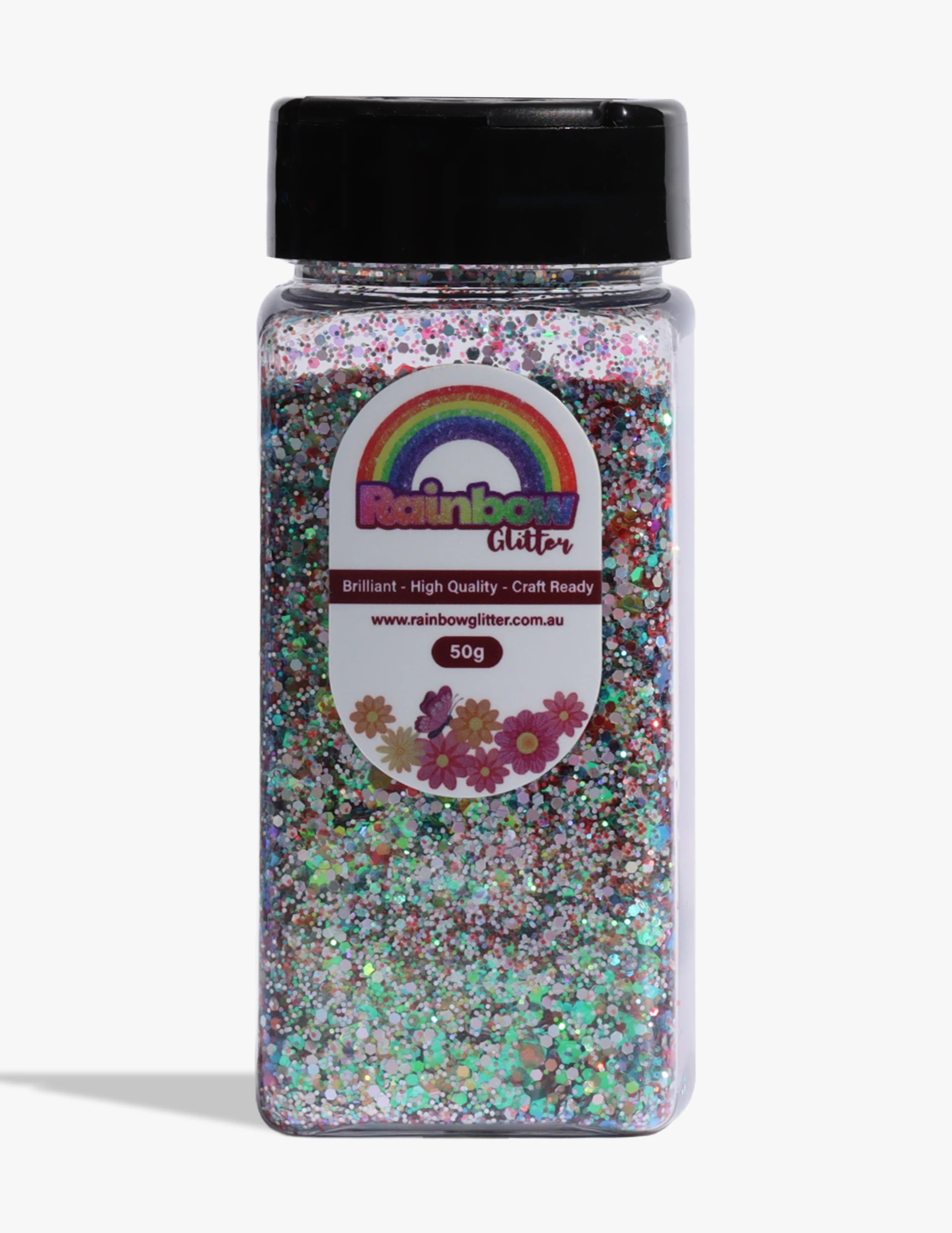 Emerald Prism Green Silver Iridescent Glitter