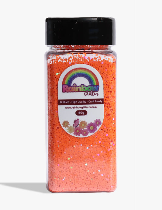 Orange Yellow Holographic Glitter for Citrus and Sunset Crafts