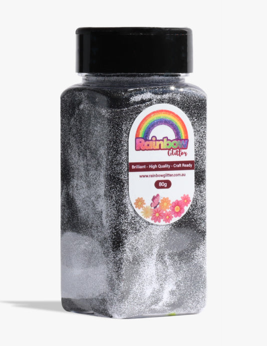 Black Gray Duo Sparkle Glitter for Gothic and Modern Crafts