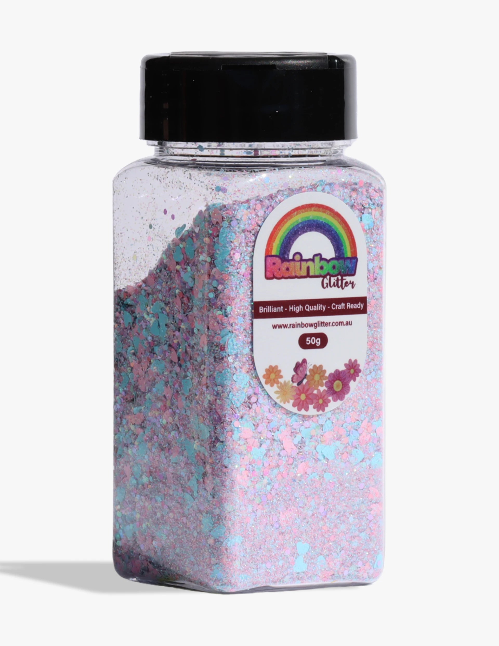 Cotton Candy Crush Pastel Heart Glitter Mix