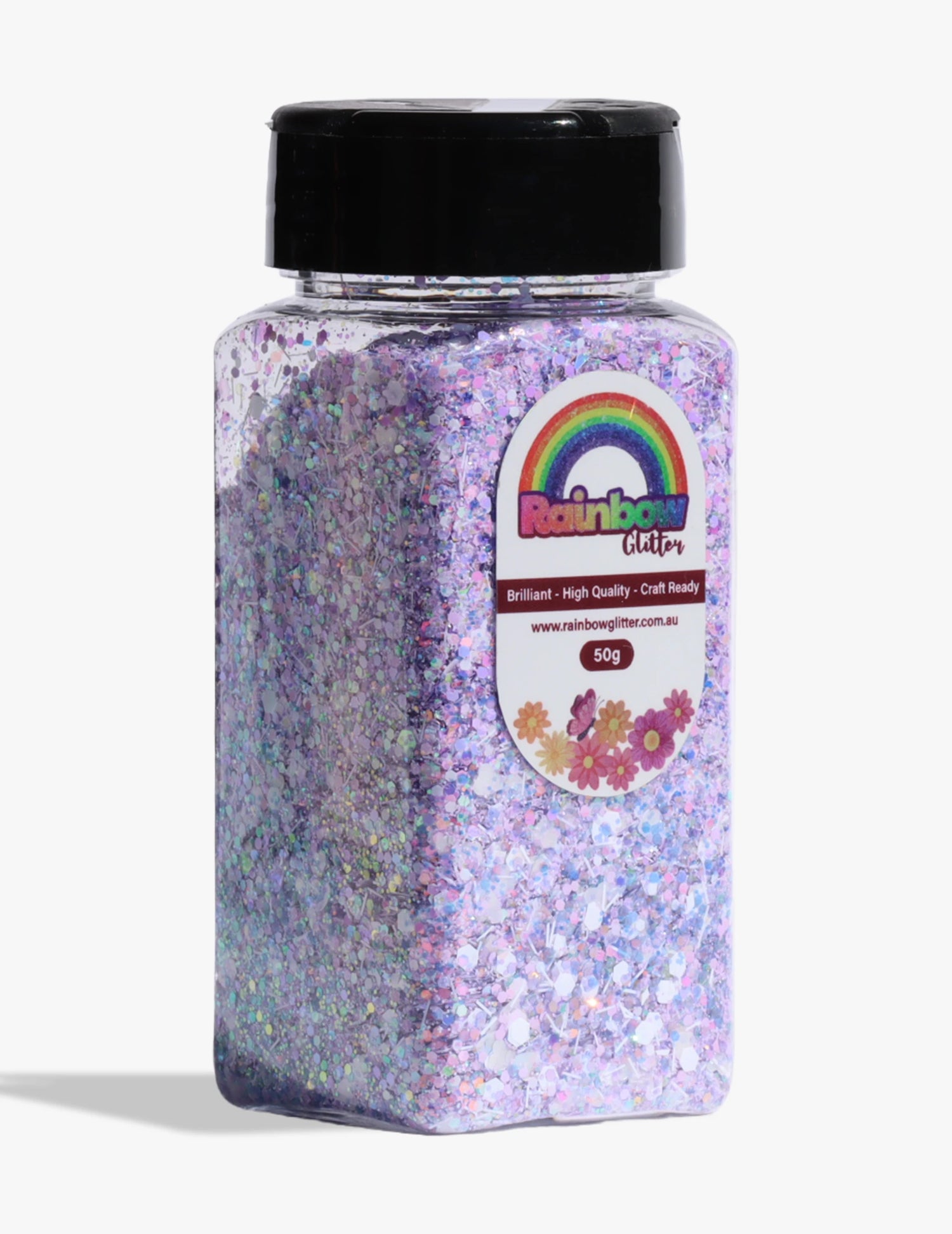 Lavender Love Pearl Heart & Tinsel Glitter