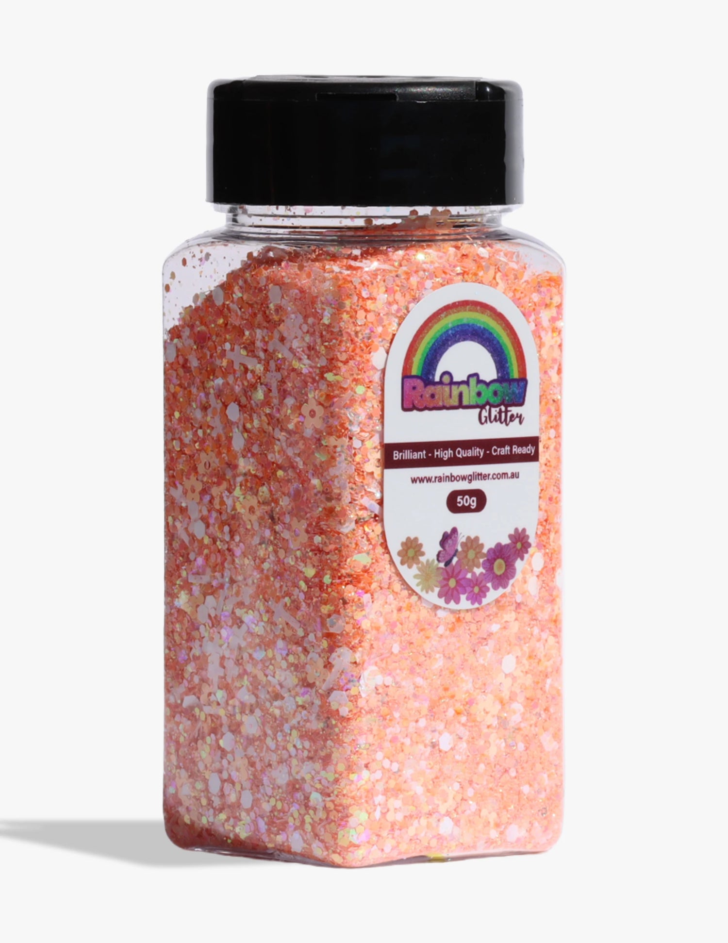 Coral Sunrise Peach Iridescent Glitter Mix