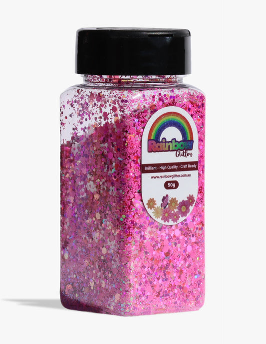 Fuchsia Rush Hot Pink Confetti Glitter
