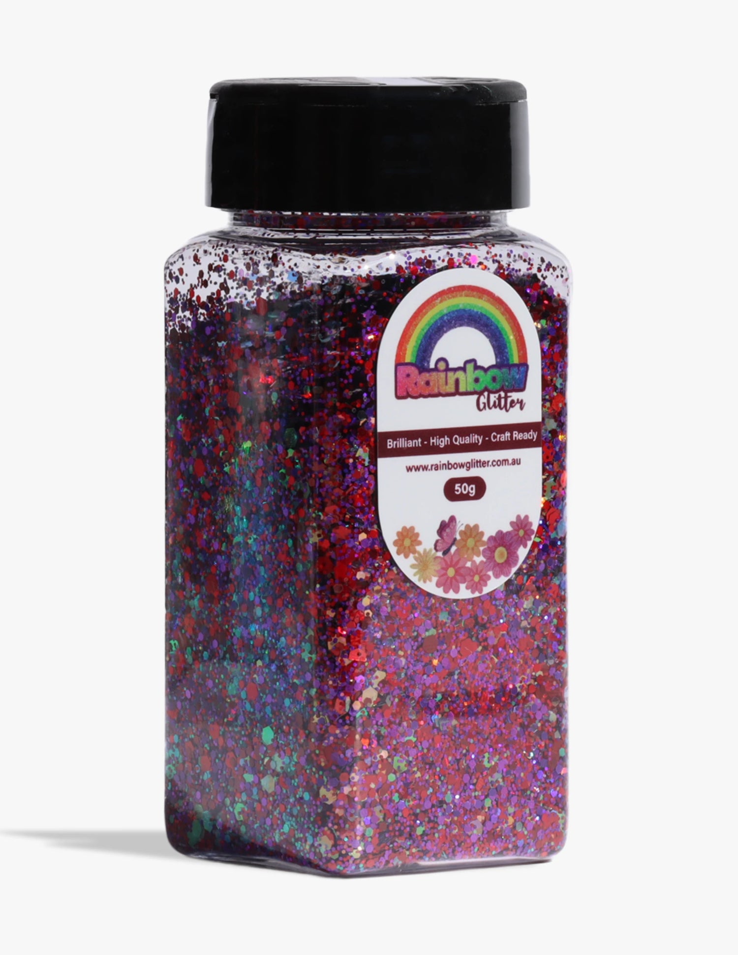Crimson Voltage Red Magenta Glitter Mix