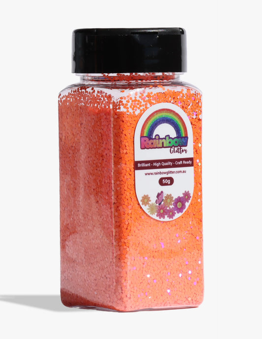 Orange Yellow Holographic Glitter for Citrus and Sunset Crafts