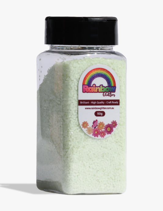Yellow Green Light Glow in the Dark Glitter for Night Crafts
