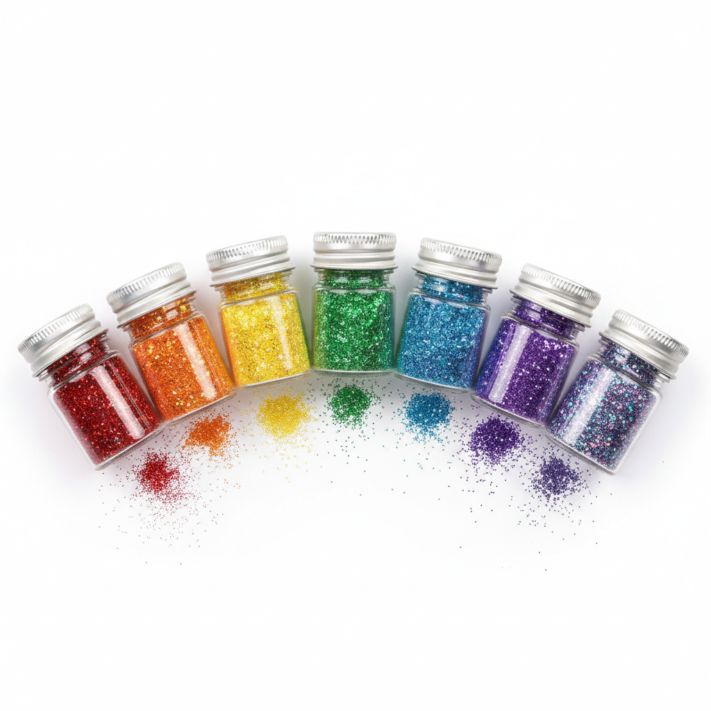 Pack of 7 Rainbow Colours Glitter