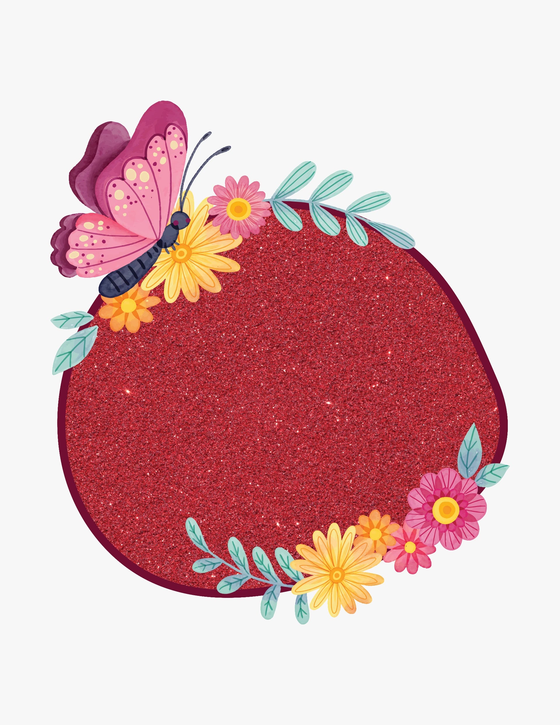 Close-up of bright reflective American Red glitter