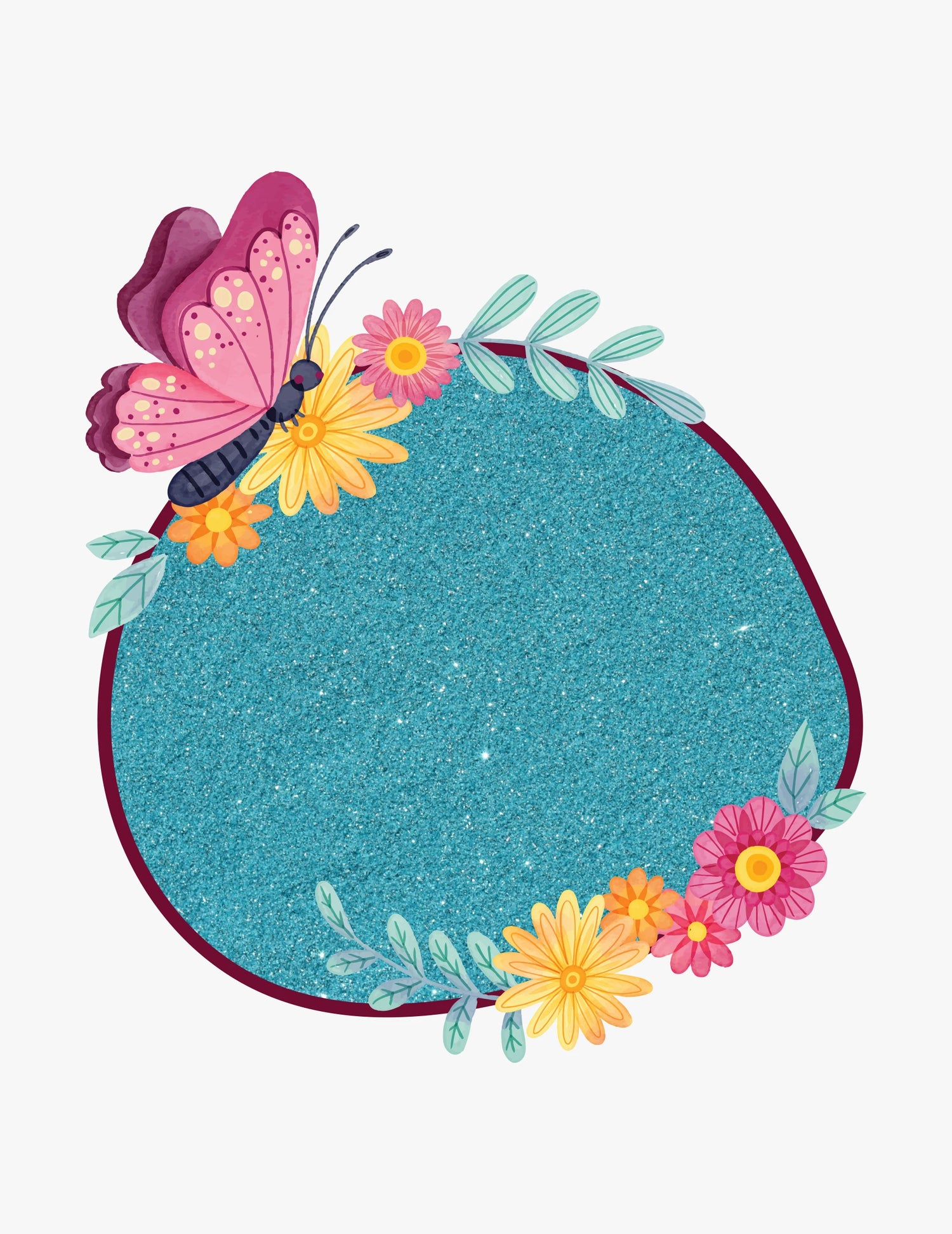 Close-up of vivid Azure glitter particles