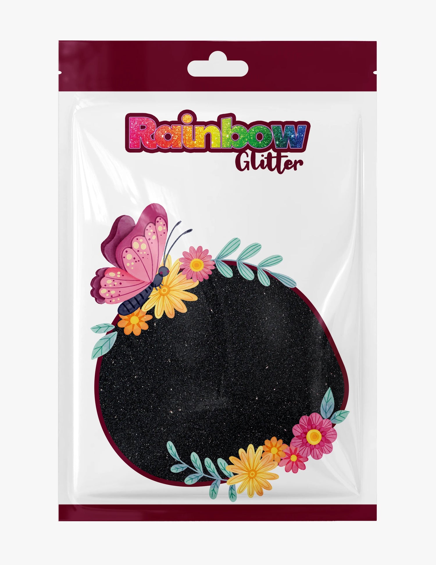 Black Fine Glitter – 50g Refill Bag