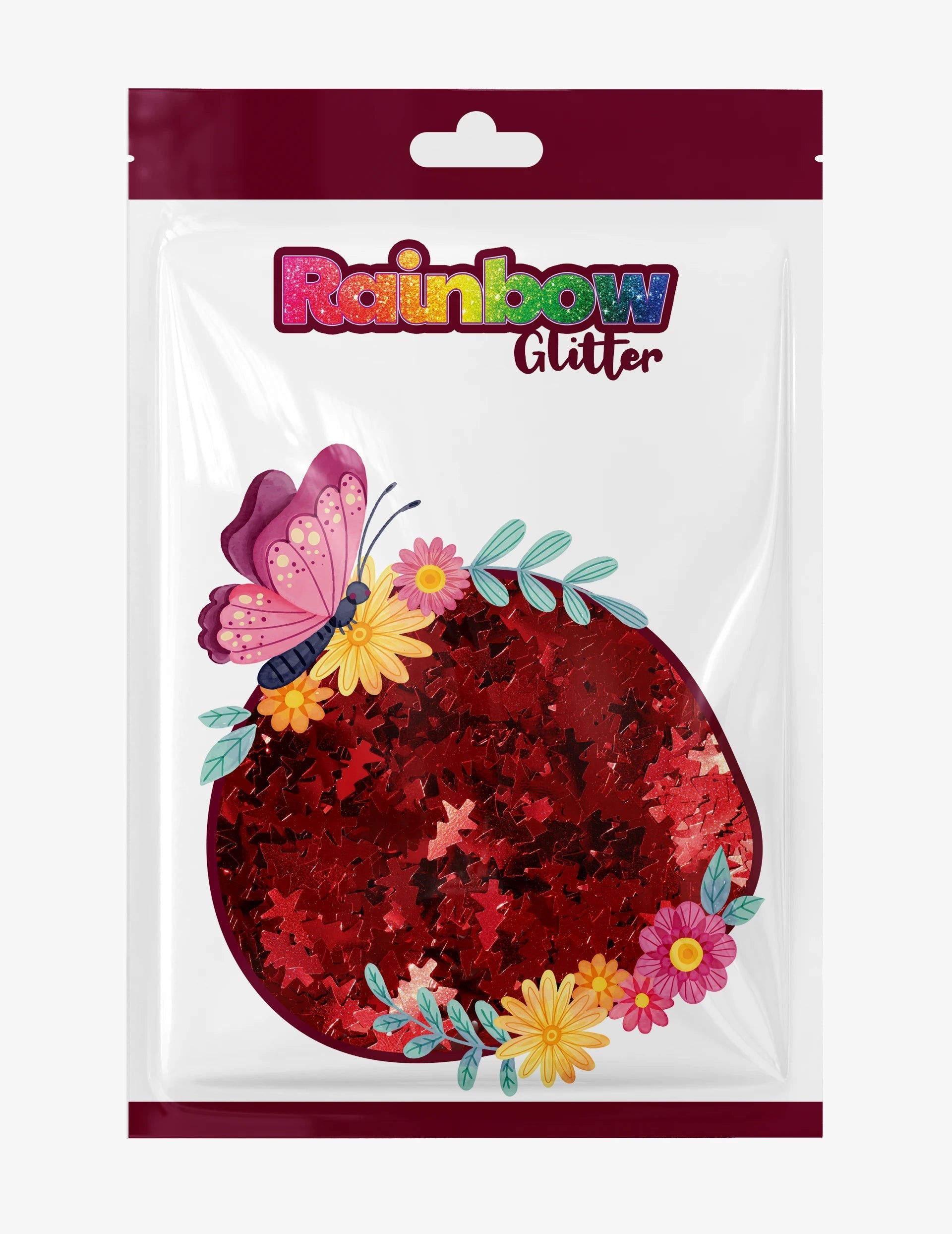 Red Christmas tree 8mm shaped glitter, SKU 2200