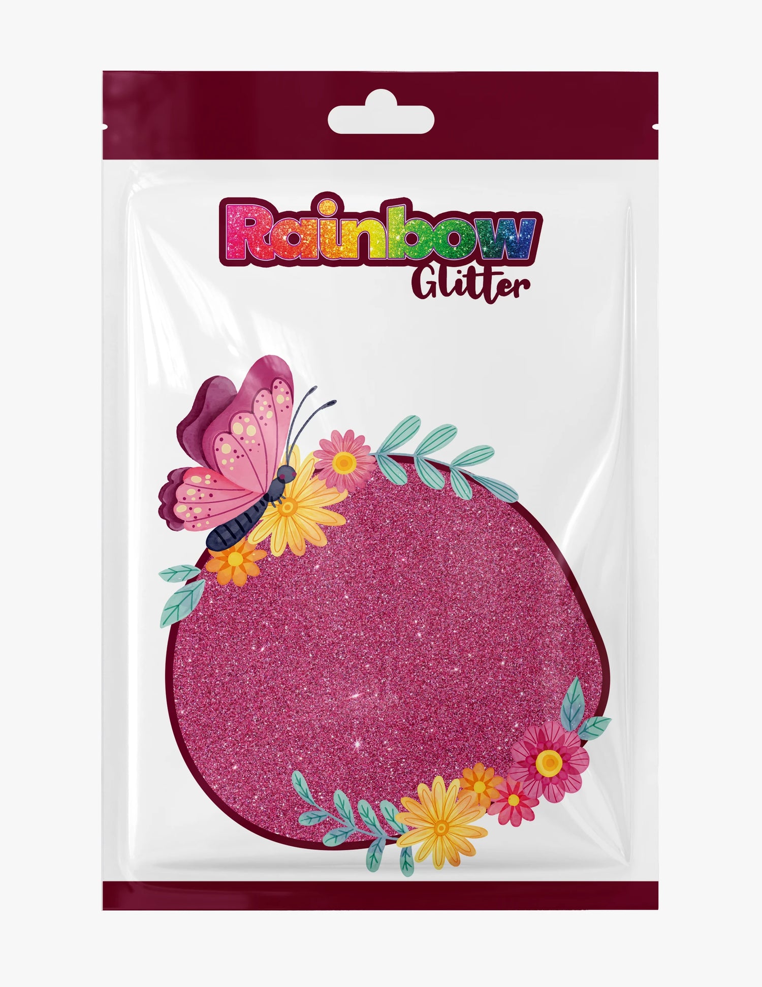 Classic Pink fine glitter in Rainbow Glitter 50g refill bag