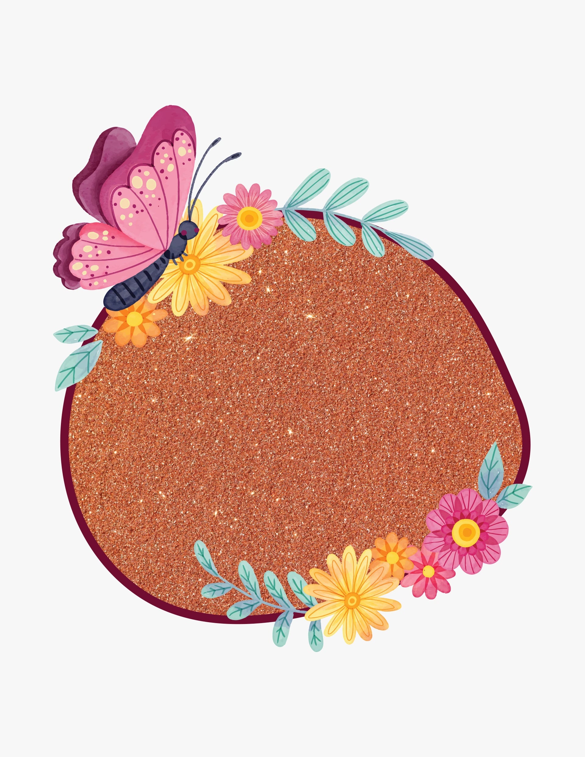 Close-up of reddish Copper glitter particles