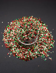 Classic Christmas Confetti Glitter Mix – Red, Green & Gold, 50g Refill Bag