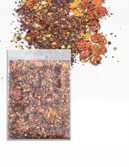 Rustic Pumpkin Halloween Glitter Mix – Brown, Copper & Gold, 50g Refill Bag