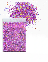 Cosmic Berry Star Glitter Mix – Purple, Pink & Gold, 50g Refill Bag
