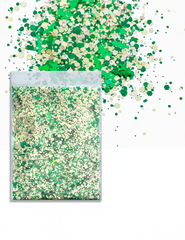 Evergreen Glow Christmas Tree Glitter Mix – Green & Champagne, 50g Refill Bag