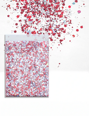 Peppermint Baker Gingerbread Glitter Mix – Red, White & Silver, 50g Refill Bag