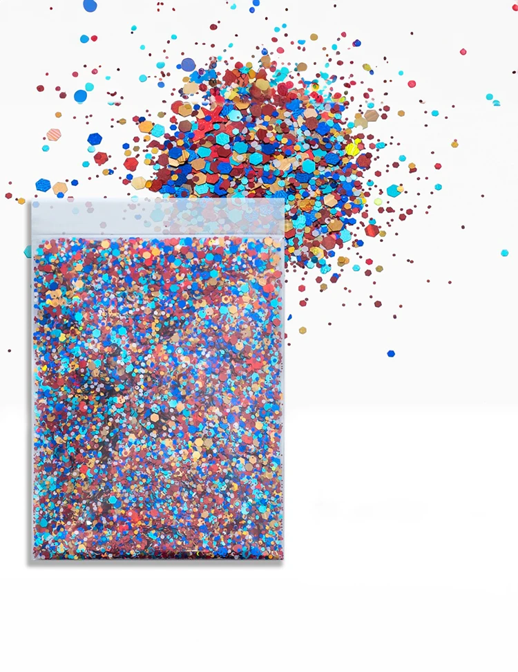 Copper Coast Chunky Glitter Mix – Blue, Copper & Burgundy, 50g Refill Bag