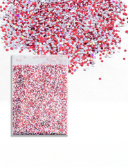 Peppermint Frost Chunky Glitter Mix – Red, White & Silver, 50g Refill Bag