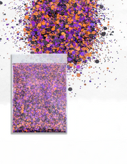 Ember Spell Chunky Glitter Mix – Purple, Orange & Black, 50g Refill Bag
