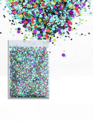 Electric Confetti Chunky Glitter Mix – Aqua, Black & Neon, 50g Refill Bag