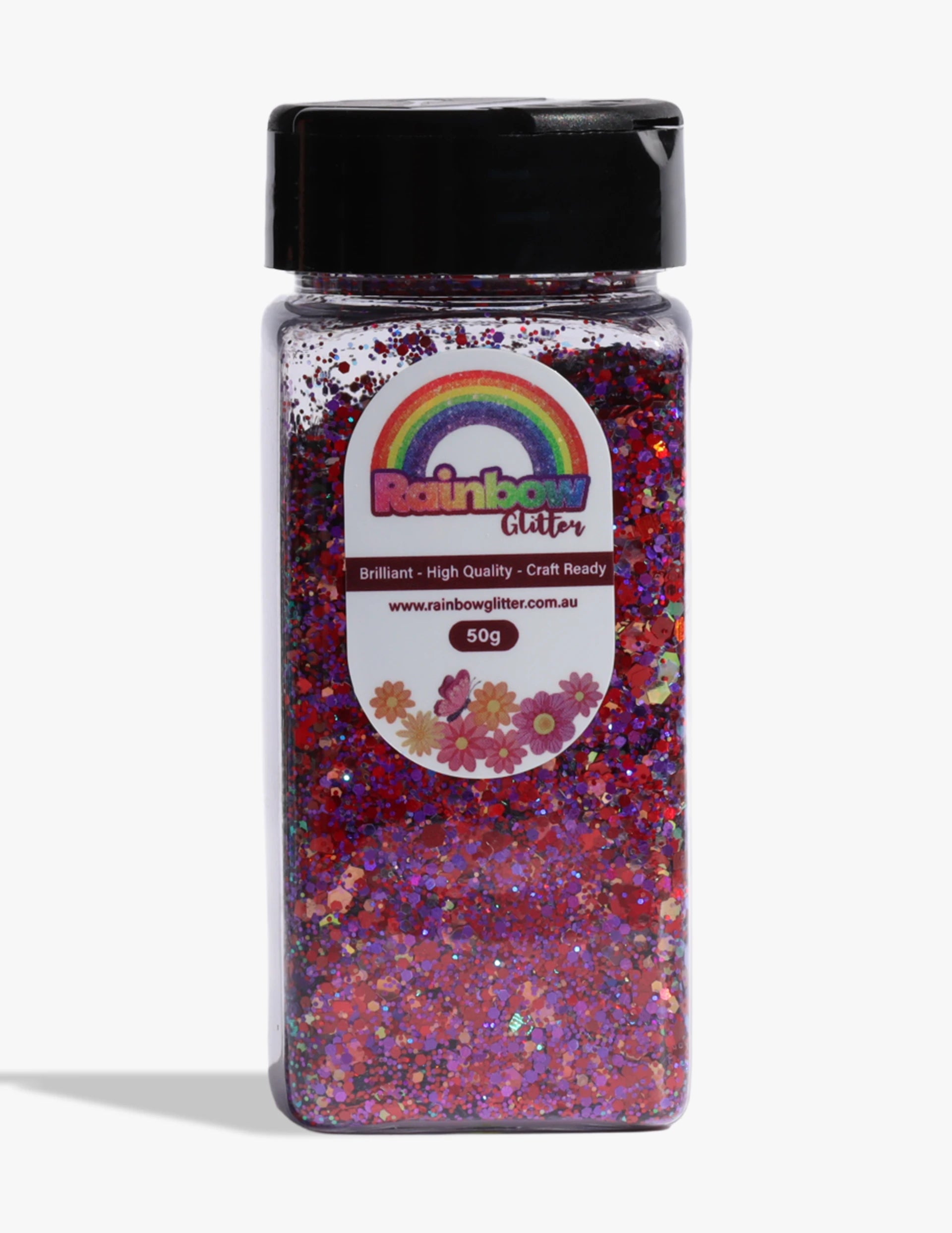 Crimson Voltage Red Magenta Glitter Mix