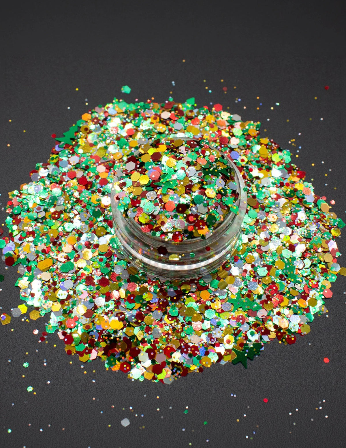Festive Parade Christmas Tree Glitter Mix – Green, Gold & Red, 50g Refill Bag