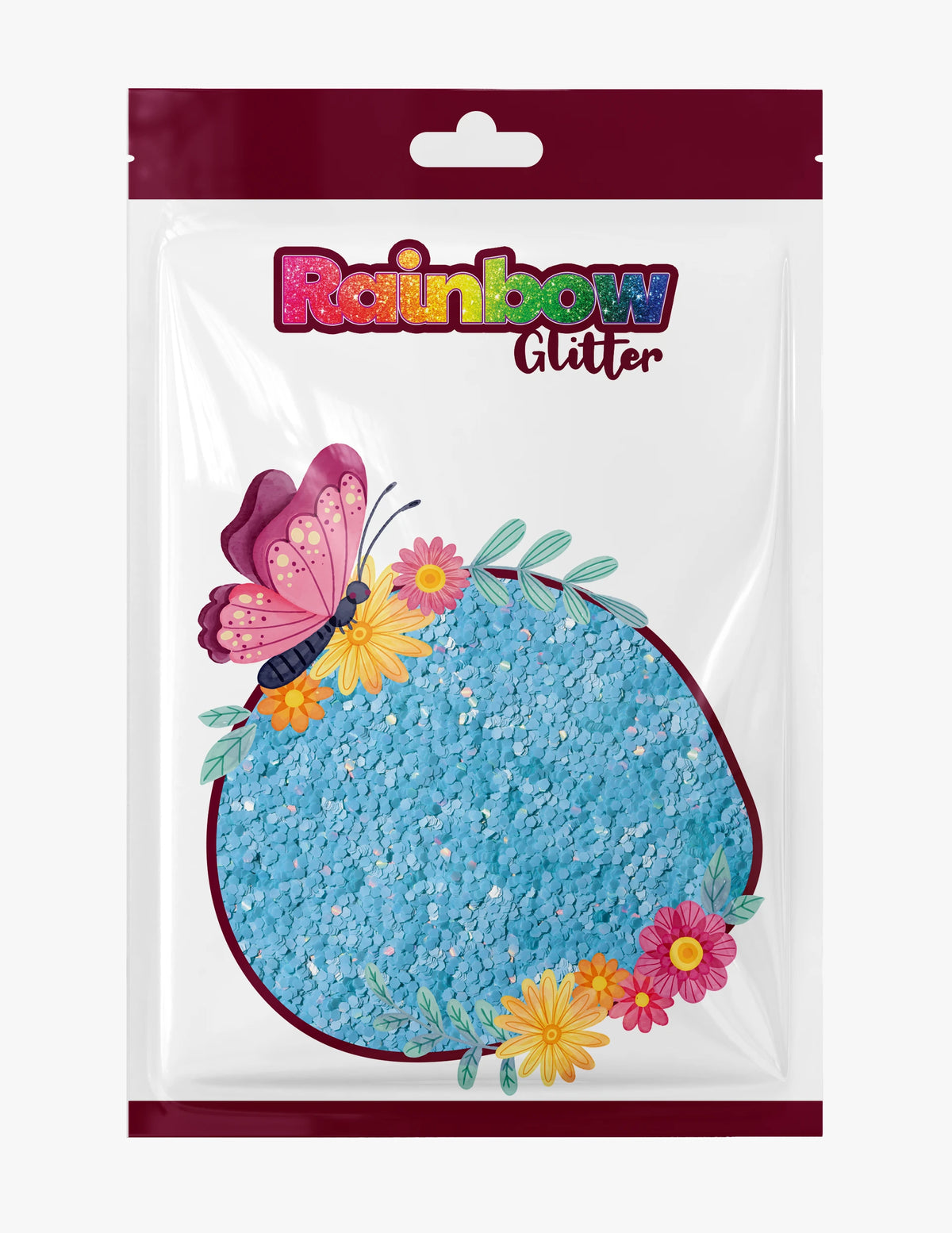 Light Blue Holographic Macaron Glitter – 50g Refill Bag