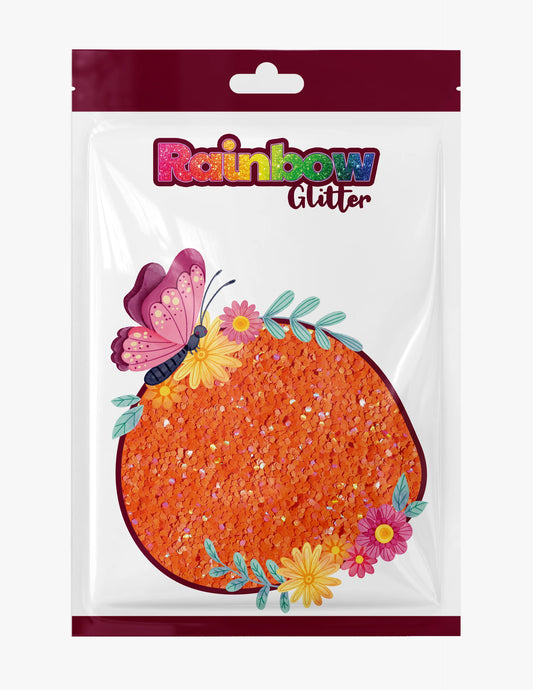 Orange Holographic Macaron Glitter – 50g Refill Bag