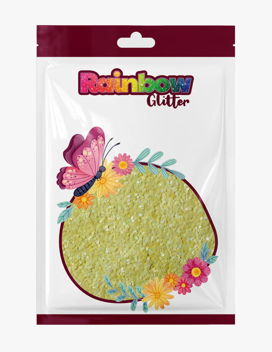 Yellow Holographic Macaron Glitter – 50g Refill Bag