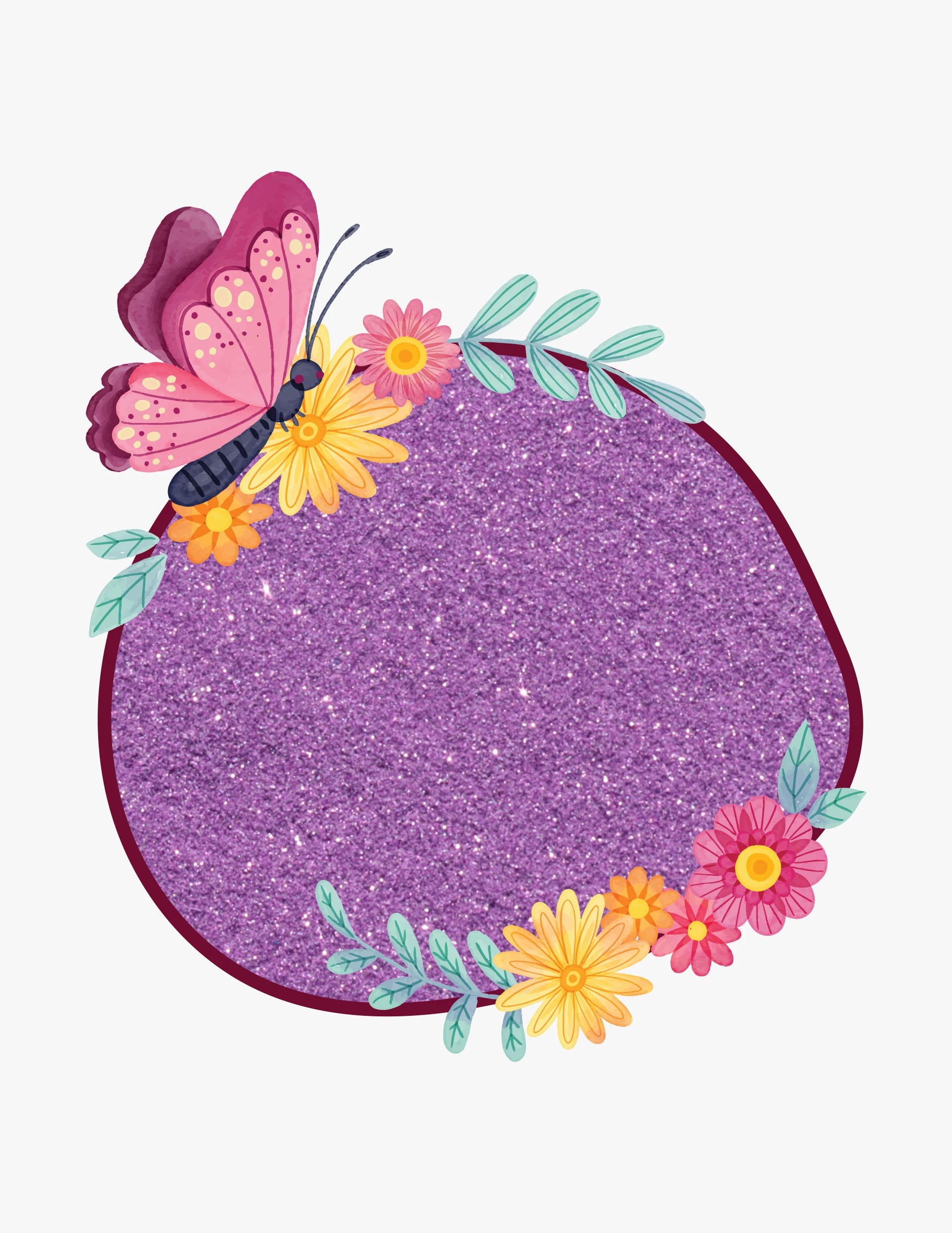 Close-up of lavender-purple glitter particles