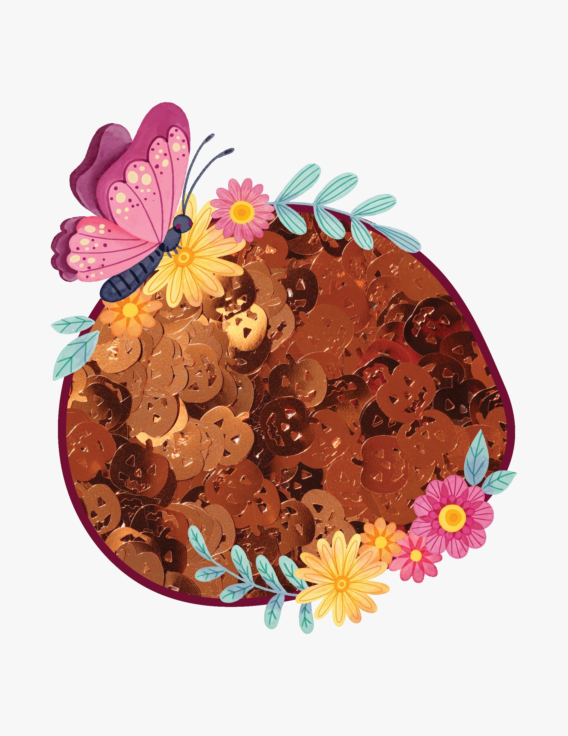 Pumpkin Shaped Glitter for Halloween Crafts and Resin Art