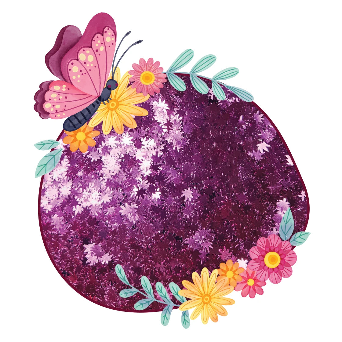 Weed Leaf pink gliter