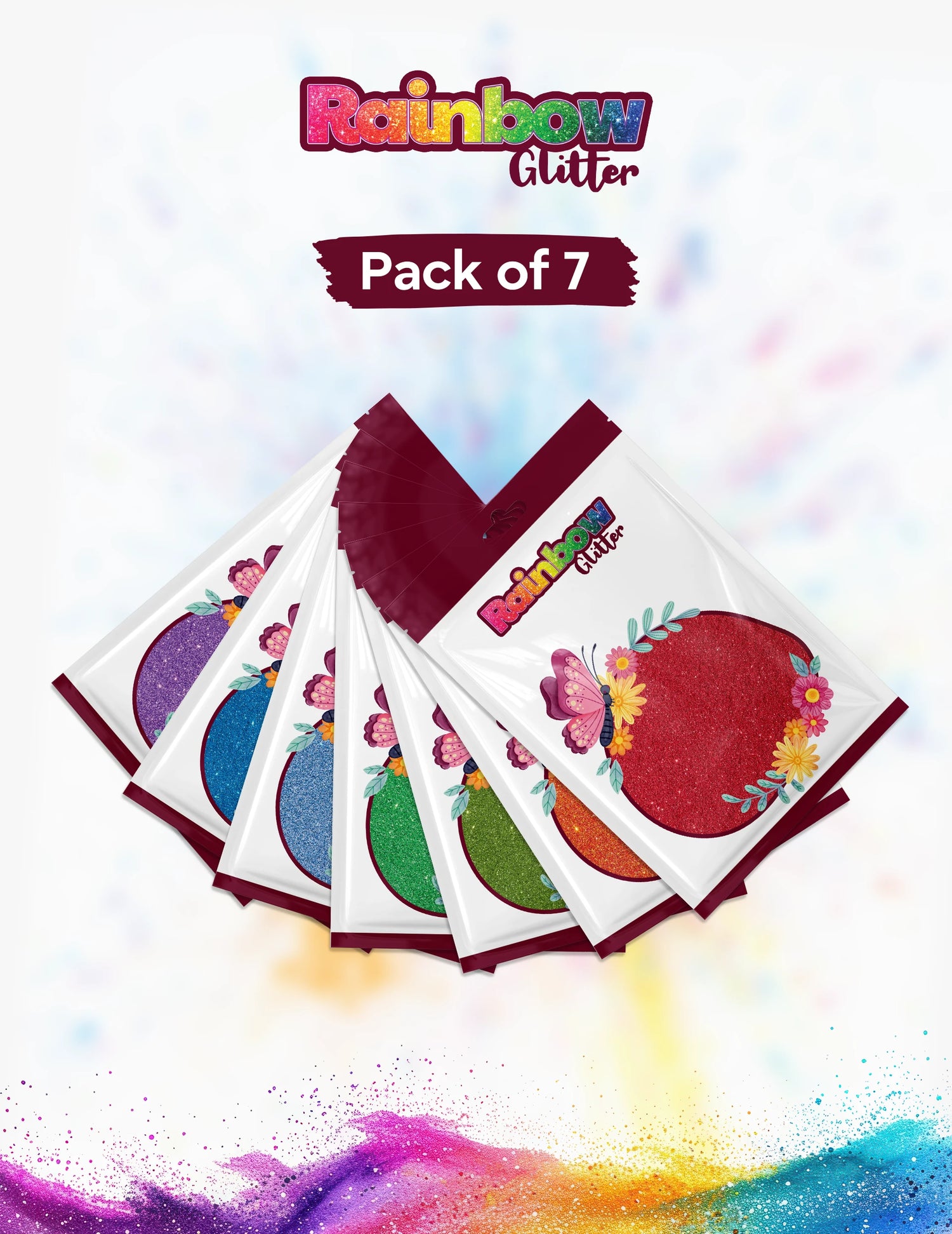 Rainbow Glitter Signature Bundle – 7 Colours, 350g