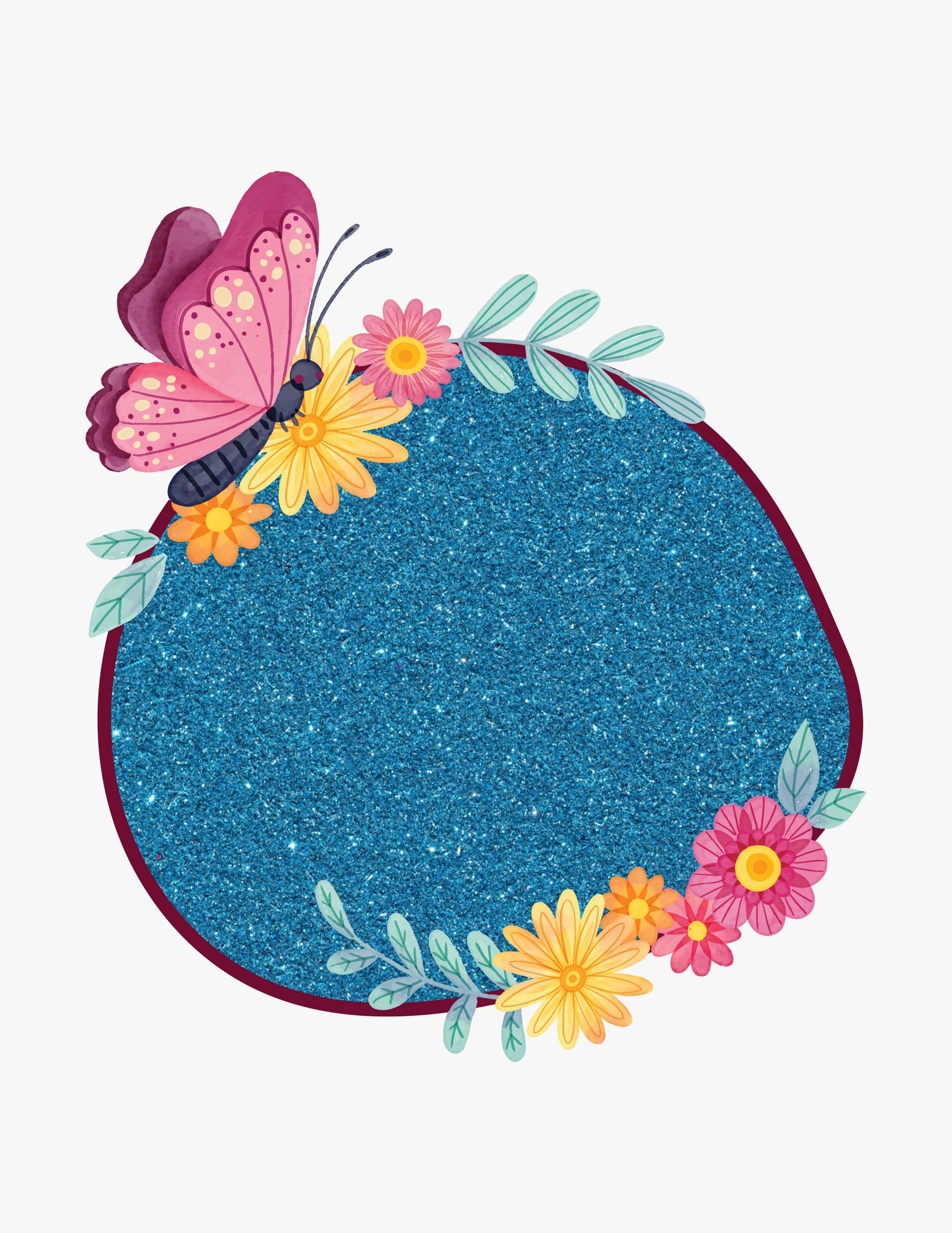 Close-up of bright Sky Blue glitter particles